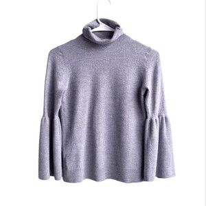 Ann Taylor Wool Blend Mockneck Bell Sleeves Sweater Size S (XS)